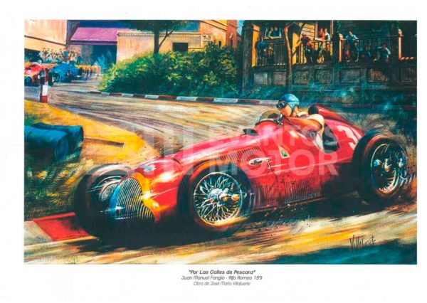 ilustracion Fangio Alfa Romeo 159