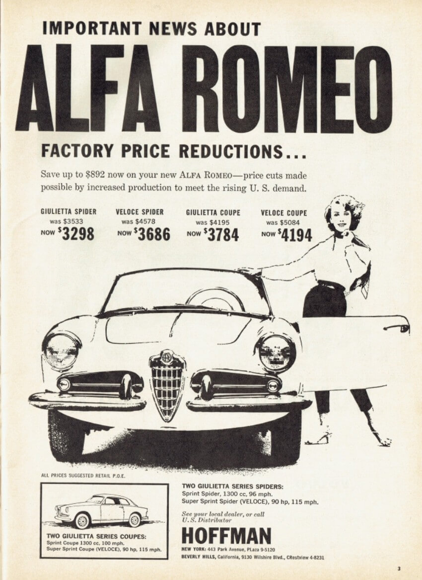 Cartel publicitario del concesionario Hoffman de Alfa Romeo