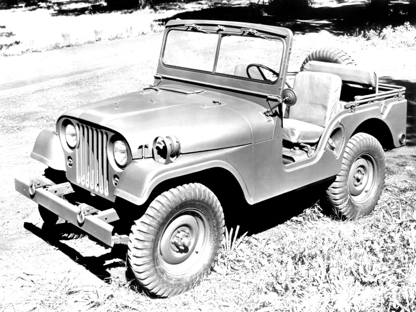 Jeep willys blanco y negro