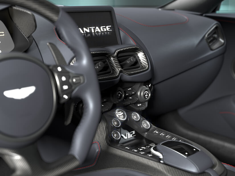 Aston Martin V12 Vantage consola