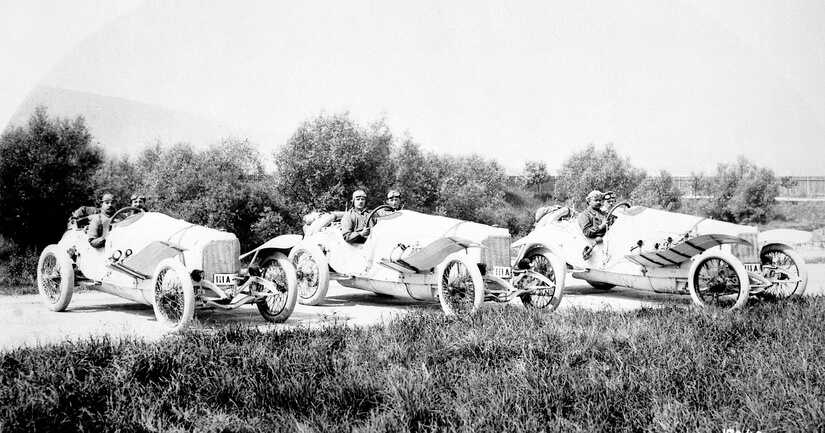 Grand Prix 1914 tres mercedes juntos